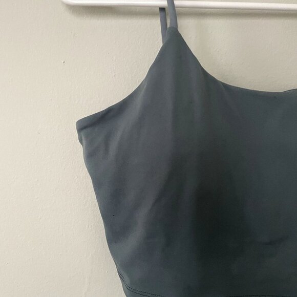 green gray sports bra casual comfortable padded style athleisure workout - Picture 2 of 5